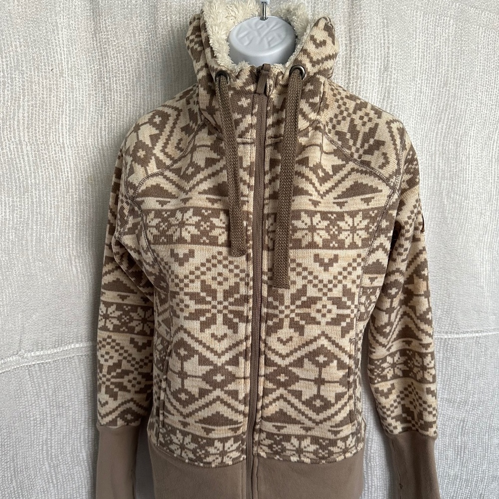 Avalanche, Women’s warm sweater jacket, snowflake pattern, size S